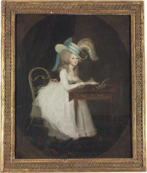 Portrait Of Mrs. Pollock Of Mountainstown Oil Painting by John Trotter