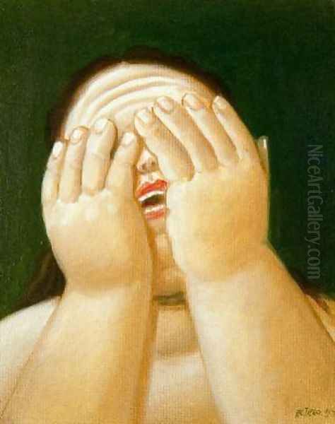 Mujer Llorando Oil Painting by Fernando Botero