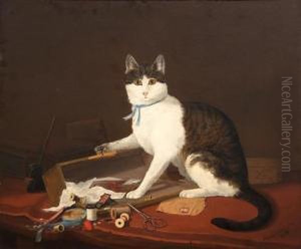 Mischief Oil Painting by Newbold Hough Trotter