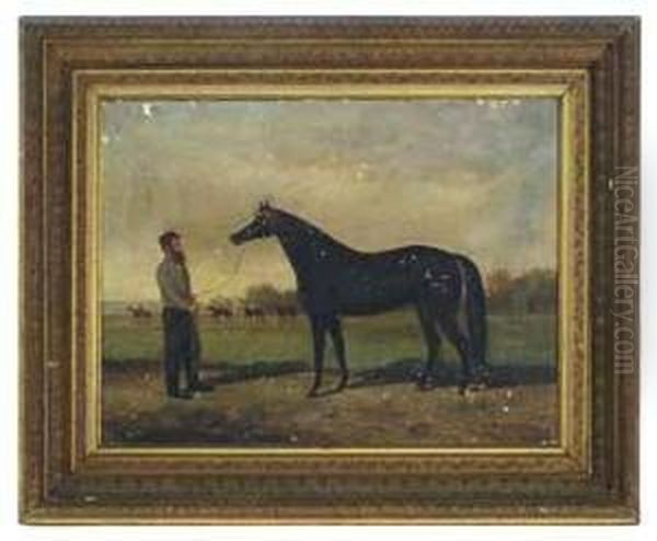 A Horse And Its Trainer Oil Painting by Newbold Hough Trotter