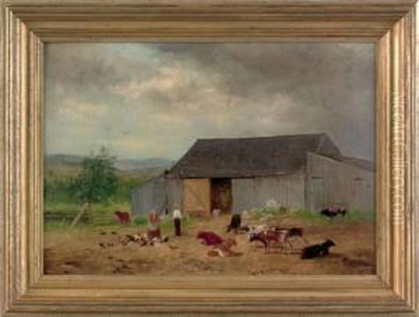 The Old Barn At Eaglesmere Oil Painting by Newbold Hough Trotter