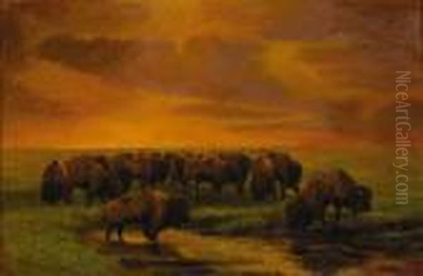 The Wallow Oil Painting by Newbold Hough Trotter