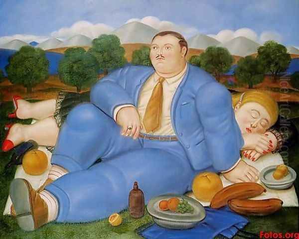 The Nap Oil Painting by Fernando Botero