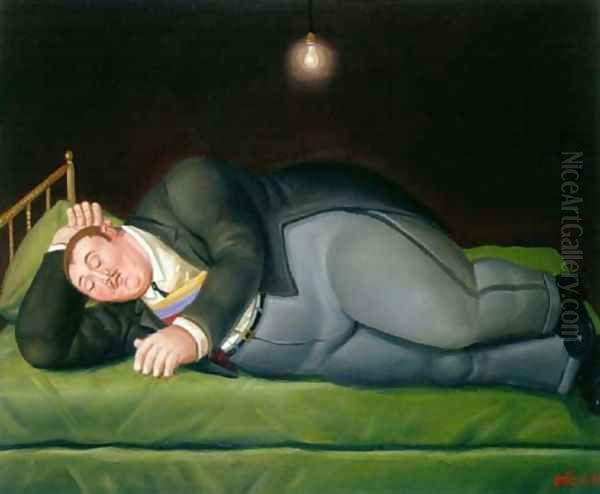 Sleeping President Presidente Durmiendo Oil Painting by Fernando Botero