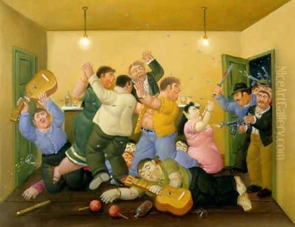 Masacre De Mejor Esquina Oil Painting by Fernando Botero