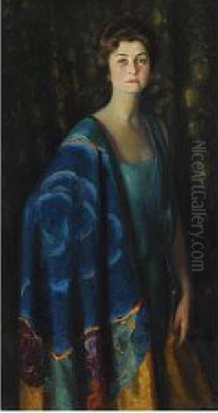 Portrait Of Evangeline Brewster Johnson Oil Painting by Pierre Troubetzkoy