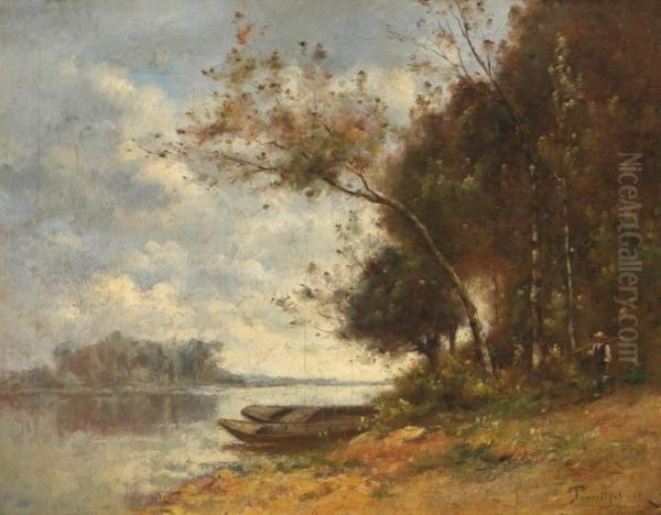 Barque Au Bord De L'eau Oil Painting by Paul Trouillebert