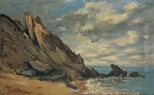 Felsenkuste In Der Bretagne Oil Painting by Paul Trouillebert