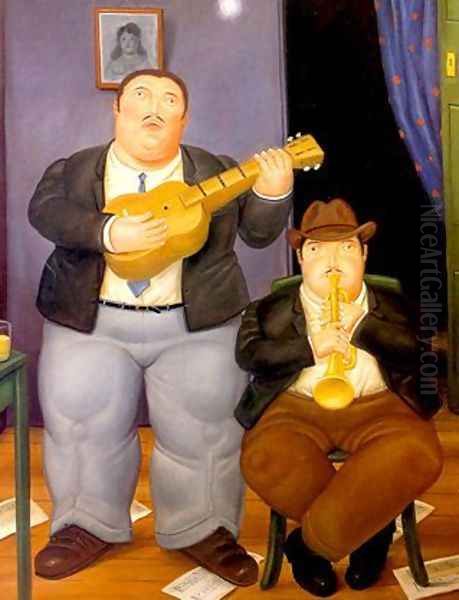 Los Musicos Oil Painting by Fernando Botero