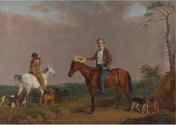 Colonel Virgil Gardner And His Huntsman Oil Painting by Edward Troye