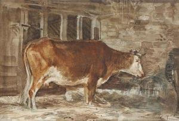 Vache Dans L'etable Oil Painting by Constant Troyon