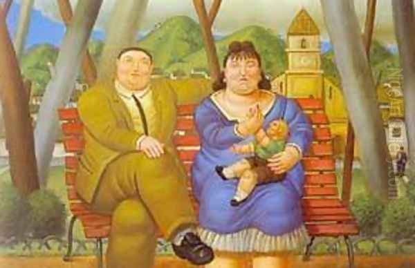 In the Park 1996 Oil Painting by Fernando Botero