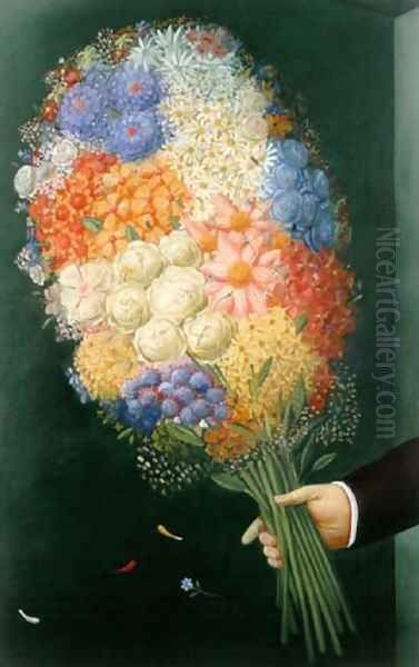 Flowers Flores Oil Painting by Fernando Botero