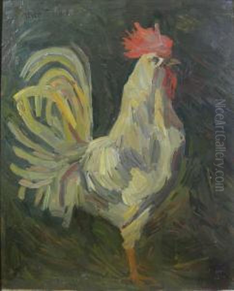 Rooster Oil Painting by Alice Trubner