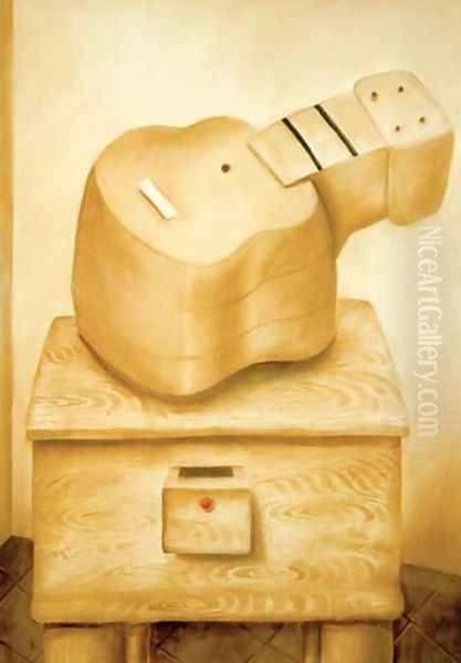 Guitar Guitarra Oil Painting by Fernando Botero