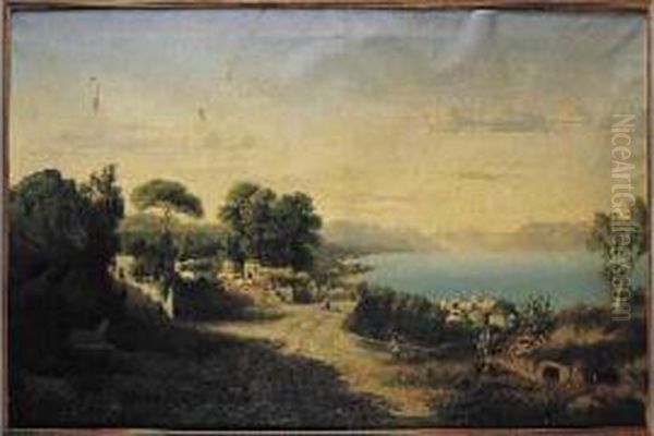 Paysage Italien Oil Painting by Auguste Truelle