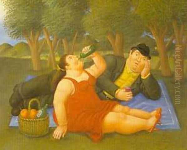 Picnic 1997 Oil Painting by Fernando Botero