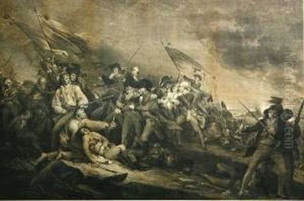 The Battle At Bunker's Hill, Near Boston. June 17 Oil Painting by John Trumbull