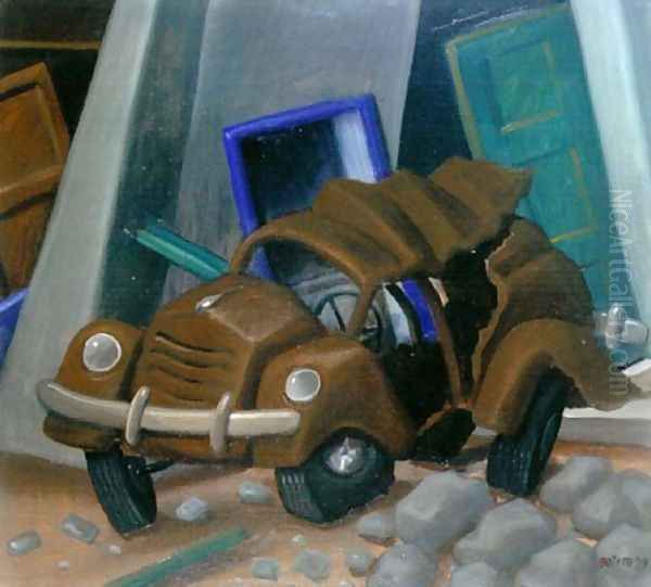 Carrobomba Oil Painting by Fernando Botero