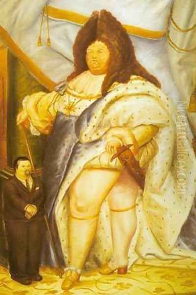 Self-Portrait with Louis XIV 1973 Oil Painting by Fernando Botero