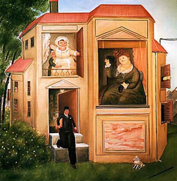 Man Going to Work Oil Painting by Fernando Botero