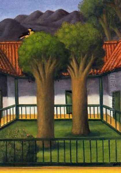 El Patio I Oil Painting by Fernando Botero