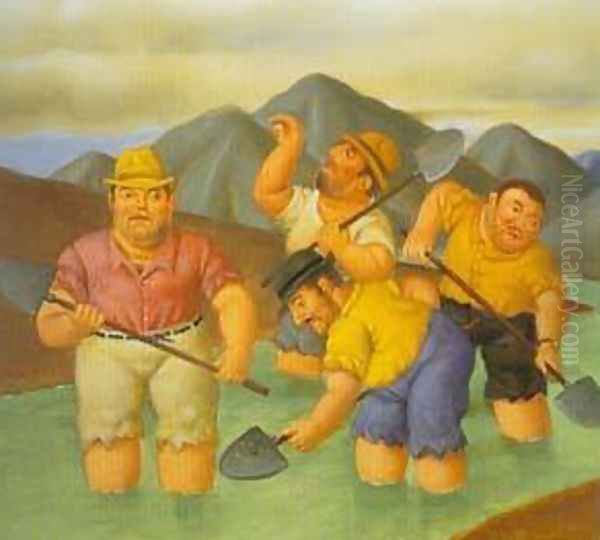 Esmeralderos 1996 Oil Painting by Fernando Botero