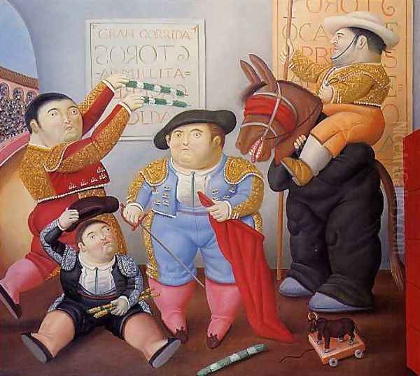 Cuadrilla de enanos toreros Oil Painting by Fernando Botero