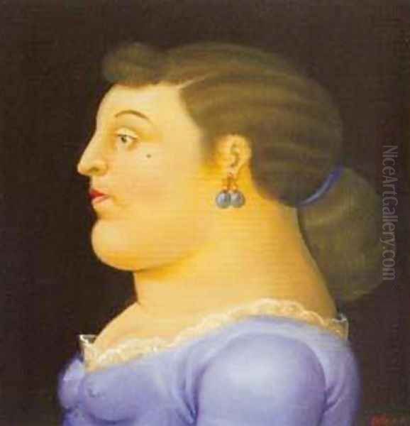 Woman in Profile 1995 Oil Painting by Fernando Botero