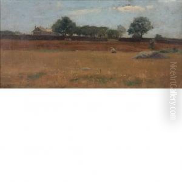 Field Oil Painting by Dwight William Tryon