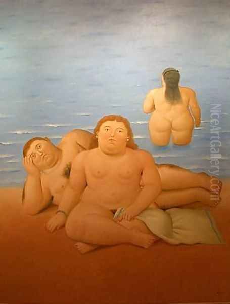 The Beach Oil Painting by Fernando Botero