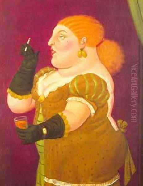 Woman in Profile 1992 Oil Painting by Fernando Botero