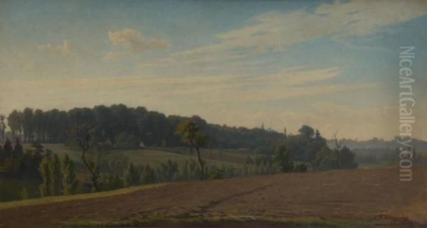 Paysage Vallonne Oil Painting by Charles Philogene Tschaggeny