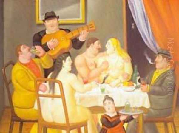 The Dinner 1994 Oil Painting by Fernando Botero