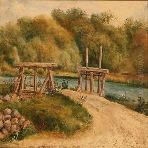 Danish Summer Landscape Oil Painting by Eleonore Tscherning