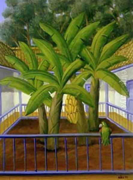 El Patio Oil Painting by Fernando Botero