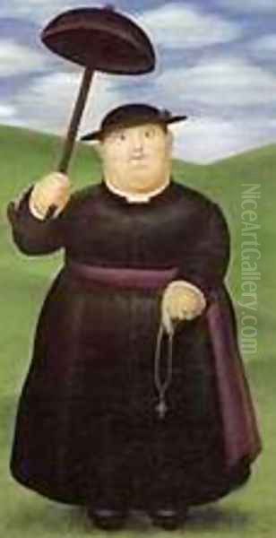 Priest Oil Painting by Fernando Botero