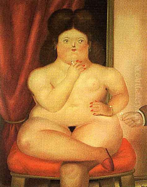 Seated Woman Oil Painting by Fernando Botero