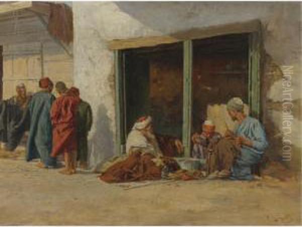 The Shoemakers Oil Painting by Pericles Tsirigotis