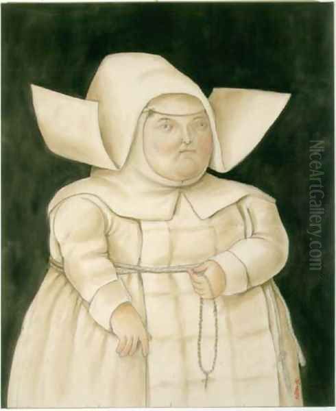 Mother Superior Madre Superiora Oil Painting by Fernando Botero