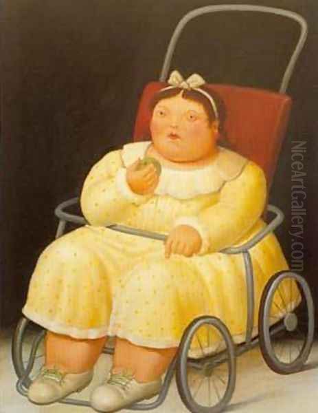 Girl 1996 Oil Painting by Fernando Botero