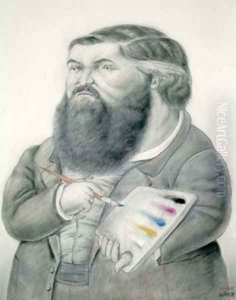 Courbet Oil Painting by Fernando Botero