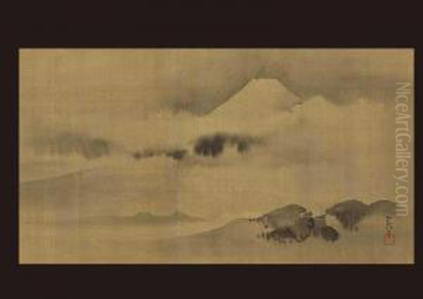 Mt. Fuji Oil Painting by Kano Tsunenobu