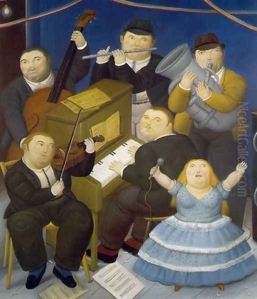 The Musicians Oil Painting by Fernando Botero