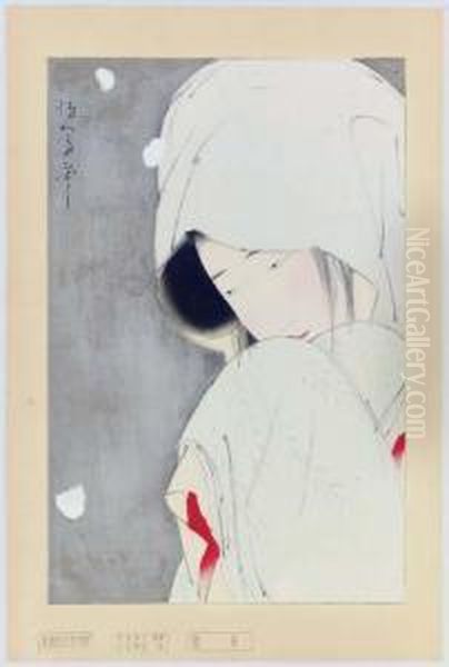 Sagi Musume (the Heron Maiden) Oil Painting by Kitano Tsunetomi