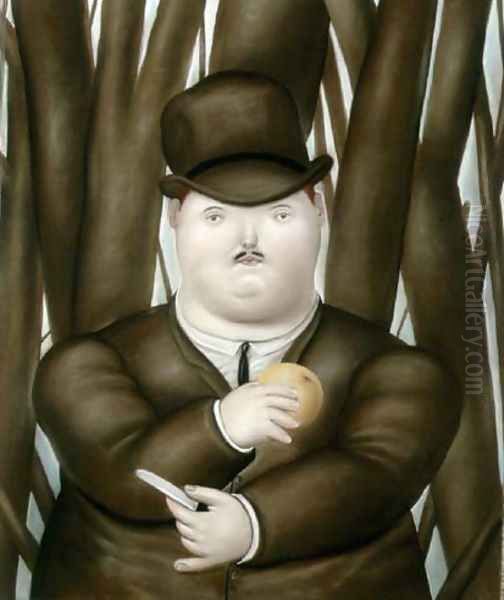 Man Oil Painting by Fernando Botero