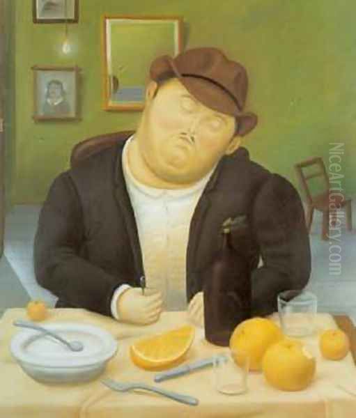 The Siesta 1986 Oil Painting by Fernando Botero