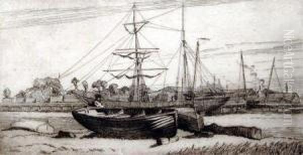 Lowestoft Harbour by Horace W Tuck