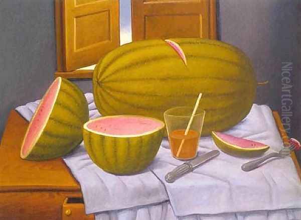 Sandia Oil Painting by Fernando Botero