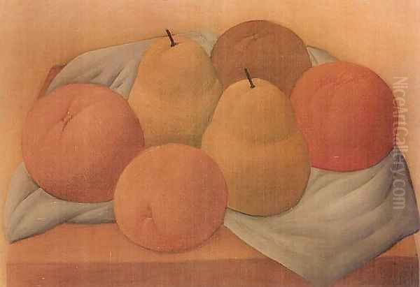 Manzanas Apples Oil Painting by Fernando Botero